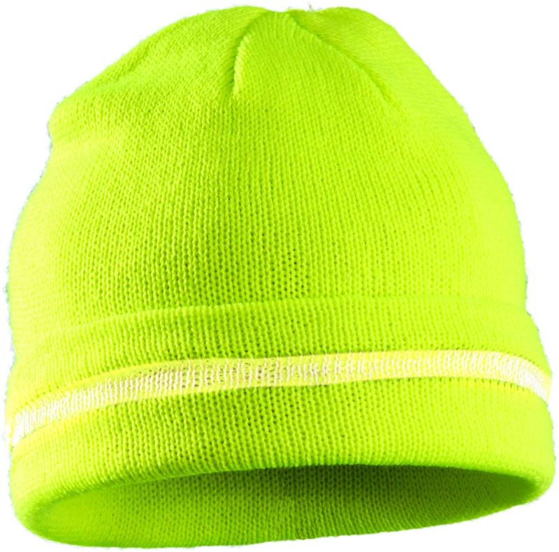 Photo 1 of Occunomix LUX-KCR-Y Knitted Reflective Beanie, High-Vis Yellow, Reflective Stripe, One Size
