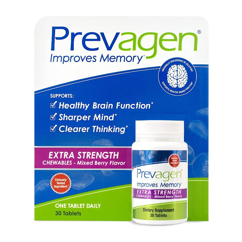 Photo 1 of Prevagen Improves Memory - Extra Strength 20mg, 30 Chewables |Mixed Berry| with Apoaequorin & Vitamin D | Brain Supplement for Better Brain Health, Supports Healthy Brain Function and Clarity 
