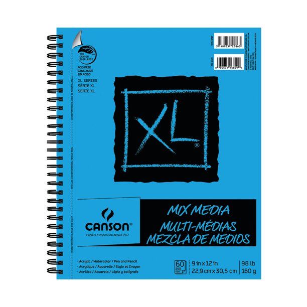 Photo 1 of Canson XL Mix Media Sketch Pad, 9" x 12" Drawing Paper Spiral Sketchbook, 60 Sheets
