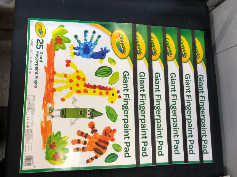 Photo 1 of Crayola Giant Fingerpaint Paper, 25 Pages, 16" x 12" (99-3405) , White 6 PACK 
