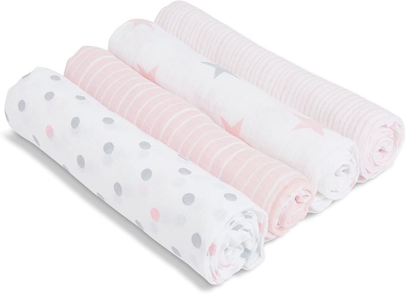 Photo 1 of aden + anais Essentials Swaddle Blanket, Muslin Blankets for Girls & Boys, Baby Receiving Swaddles, Newborn Gifts, Infant Shower Items, Toddler Gift, Wearable Swaddling Set, 4 Pack, Doll