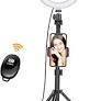 Photo 1 of 8" Ring Light with Stand & Cell Phone Holder for YouTube Video and Makeup, Selfie Light Ring for Live Stream/Photography, Compatible with iPhone Android,Remote Control
