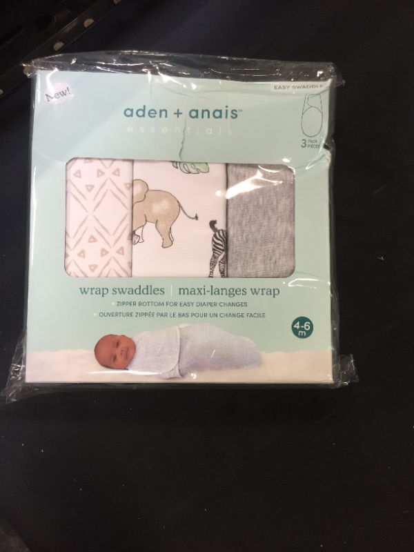 Photo 2 of aden + anais Essentials Easy Wrap Swaddle, Cotton Knit Baby Wrap, Newborn Wearable Swaddle Sleep Sack, 3 Pack, Toile, 4-6 Months, Large