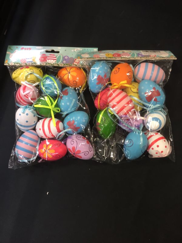 Photo 2 of 

LessMo 12 Pcs Easter Ornaments Hanging Egg, Colorful Plastic Eggs Ornaments,(2)