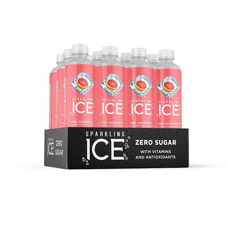 Photo 1 of Sparkling Ice, Pink Grapefruit Sparkling Water, with Antioxidants and Vitamins, Zero Sugar, 17 fl oz Bottles (Pack of 12) EXP