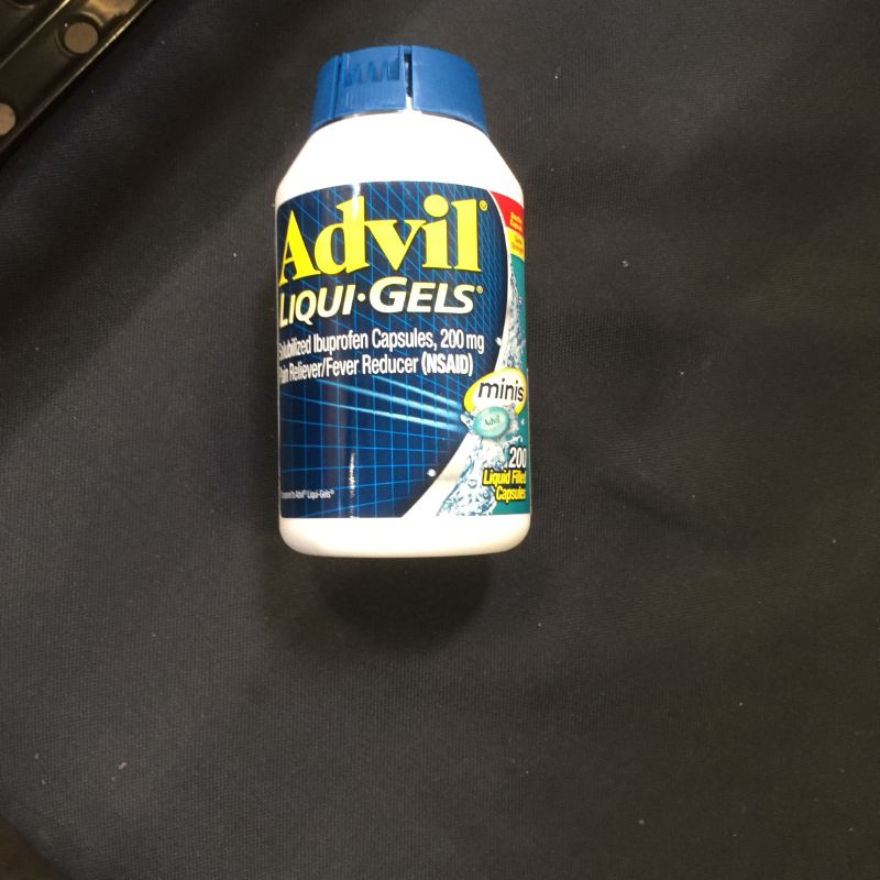 Photo 2 of Advil Liqui-Gels minis Pain Reliever and Fever Reducer, Pain Medicine for Adults with Ibuprofen 200mg EXP 6/24