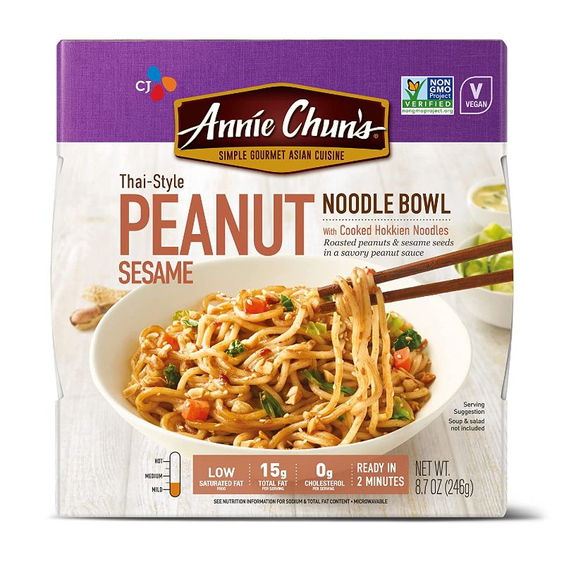 Photo 1 of Annie Chun's Noodle Bowl, Thai-Style Peanut Sesame, Non GMO, Vegan, 8.7 Oz (Pack of 6) BB AUG 01 2022
