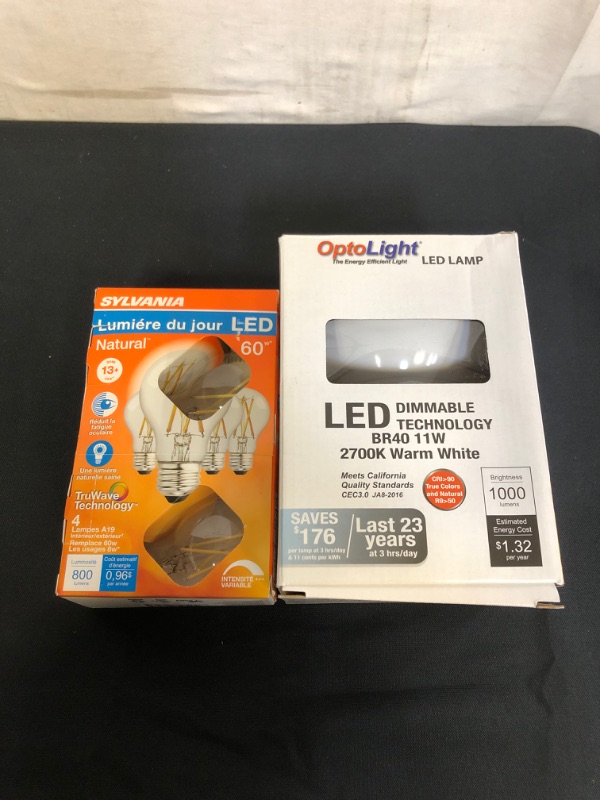 Photo 1 of 2PC LOT, VARIOUS LIGHT BULBS, VARIOUS BRANDS AND SIZES
