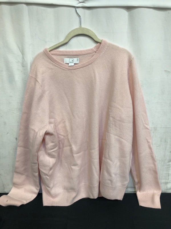 Photo 2 of Amazon Brand - Meraki Women's Cashmere Crew Neck Sweater, PINK
 SIZE 3XL 