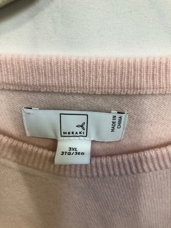 Photo 3 of Amazon Brand - Meraki Women's Cashmere Crew Neck Sweater, PINK
 SIZE 3XL 