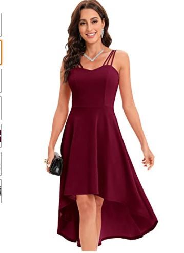 Photo 1 of DRESSTELLS Bridesmaid Dress, Hi Low Dress for Women, Spaghetti Strap Cocktail Dress 2xl
