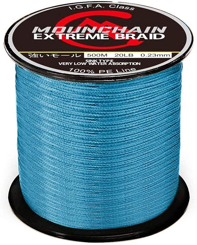 Photo 1 of 4 pcs Mounchain Braided Fishing Line, 4 or 8 Strands Abrasion Resistant Braided Lines Super Strong 100% PE Sensitive Fishing Line 300M / 500M / 1000M
