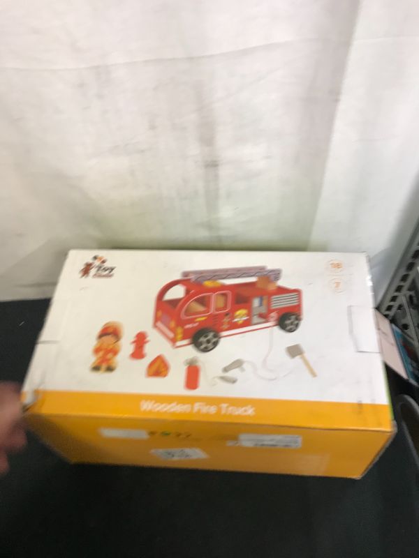 Photo 1 of WOODEN FIRE TRUCK TOY CHEST