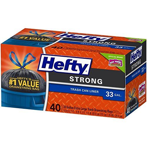 Photo 1 of 
Hefty Strong 40-Count 33-Gallon Black Construction Trash Bags 
