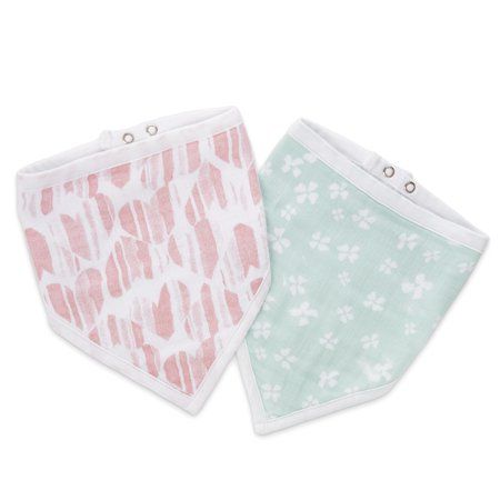 Photo 1 of Aden by Aden + Anais Baby Girls 2-Pack Cotton Printed Bandana Bibs
