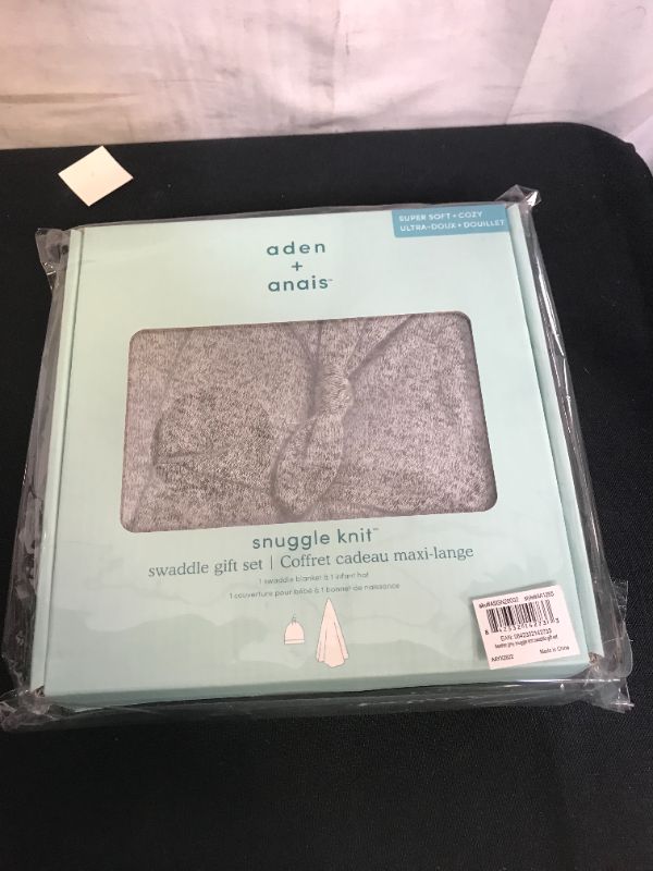 Photo 2 of Aden + Anais Snuggle Knit Swaddle Gift Set Heather Grey
