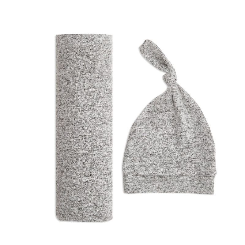 Photo 1 of Aden + Anais Snuggle Knit Swaddle Gift Set Heather Grey
