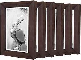 Photo 1 of 4x6 picture frames brown set of 6 made with real glass 