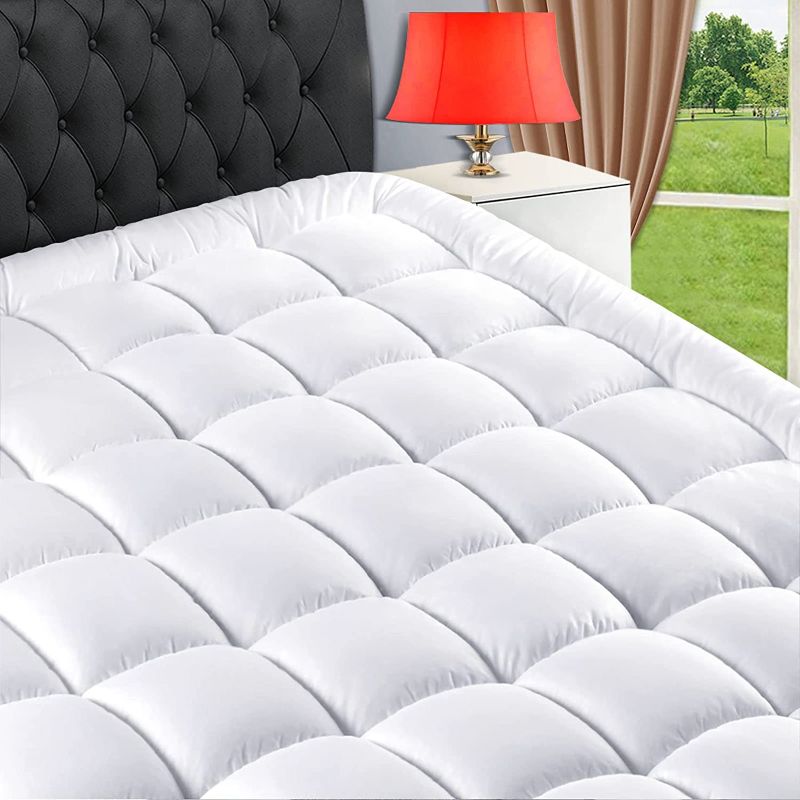 Photo 1 of  Queen Mattress Pad Cover Cooling Mattress Topper Cotton Pillow Top Mattress Cover Quilted Fitted Mattress Protector with 8-21 Inch Deep Pocket