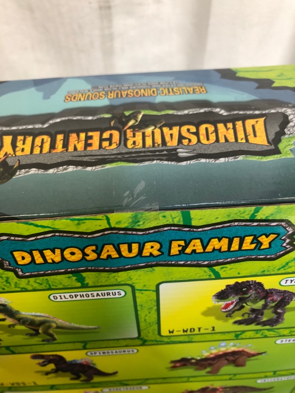 Photo 3 of 2 Pack Electronic Walking Dinosaur Toy with LED Light Up Eyes, Roaring Sound, Realistic Spinosaurus and Stegosaurus, Dinosaur Party Favors, Dinosaur Toy for Kids Boys Girls Ages 3 4 5 6 7 Year Old
