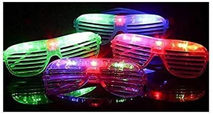 Photo 1 of 12 pieces Flashing LED Light up Slotted Shutter Sunglasses Shades Party Favors Bag Fillers (12)
