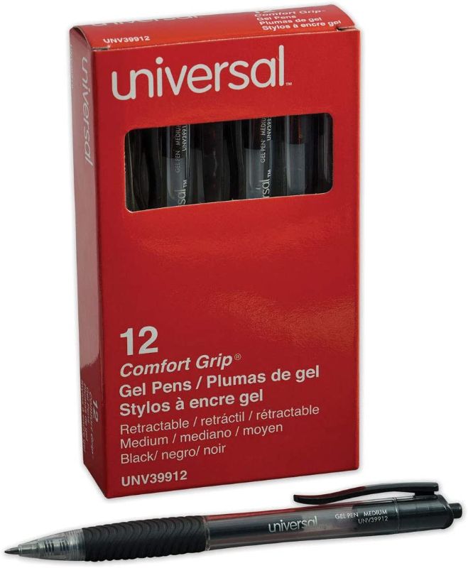 Photo 1 of Clear Barrel Roller Ball Retractable Gel Pen, Black Ink, Medium, Dozen
