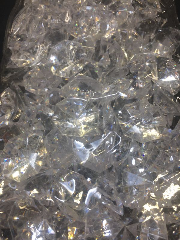 Photo 3 of 2 Pounds of 25 Carat Clear Acrylic Diamonds - Big Diamonds for Table Centerpiece Decorations, Wedding Decorations, Bridal Shower Decorations
