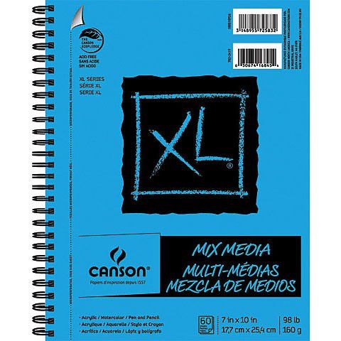 Photo 1 of American Choice XL Series Mix Paper Pad, Heavyweight, Fine Texture, Heavy Sizing for Wet or Dry Media, Side Wire Bound, 98 Pound, 5.5 x 8.5 in, 60 Sheets, 5.5"X8.5" (4 Pack)
