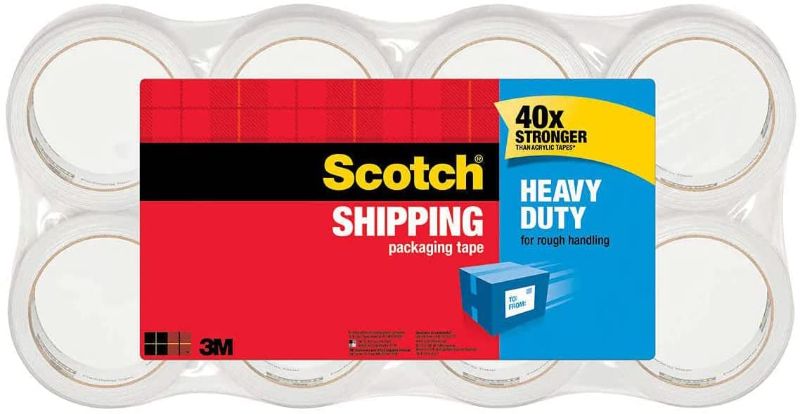 Photo 1 of Scotch Heavy Duty Shipping Packaging Tape, 1.88 Inches x 54.6 Yards, 8 Rolls (3850-8), 436YD (400 m)
