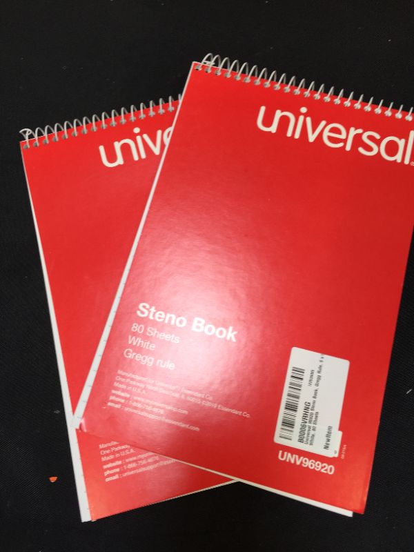 Photo 2 of Universal 96920 Steno Book, Gregg Rule, 6 x 9, White,160 Count  2 Pack 
