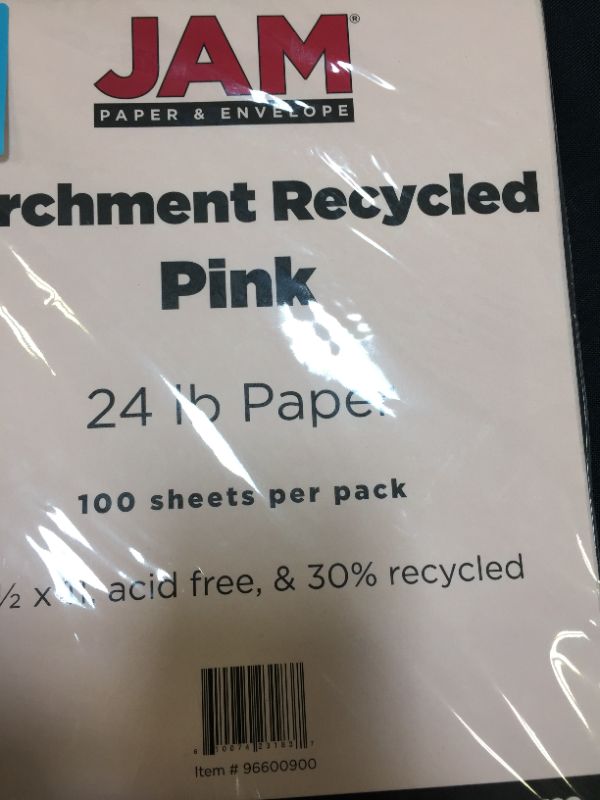 Photo 2 of JAM PAPER Parchment 24lb Paper - 8.5 x 11 - Pink Recycled - 100 Sheets/Pack
