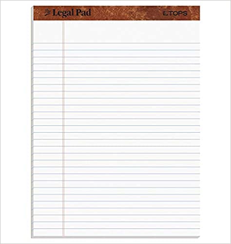 Photo 1 of TOPS The Legal Pad Writing Pads, 8-1/2" x 11-3/4", Legal Rule, 50 Sheets, 12 Pack (7533), Case of 12 Office Product
