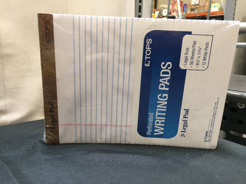 Photo 3 of Tops The Legal Pad Legal Rule Perforated Pads, Letter Size, White, 50 Sht Pads, 12/Pk (TOP7533) Tops Business Forms TOP7533
