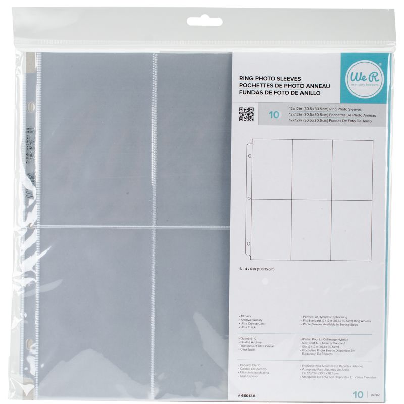 Photo 1 of We R Ring Photo Sleeves 12"X12" 10/Pkg-(6) 6"X4" Pockets
