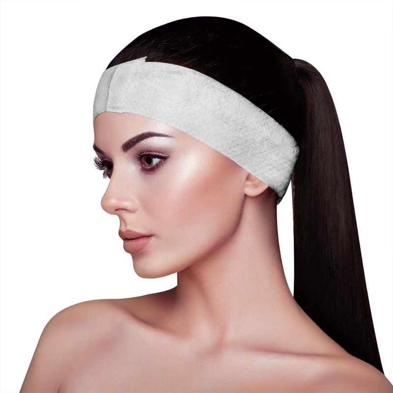 Photo 1 of APPEARUS 100 Ct. Disposable Spa Facial Headbands with Convenient Closure

