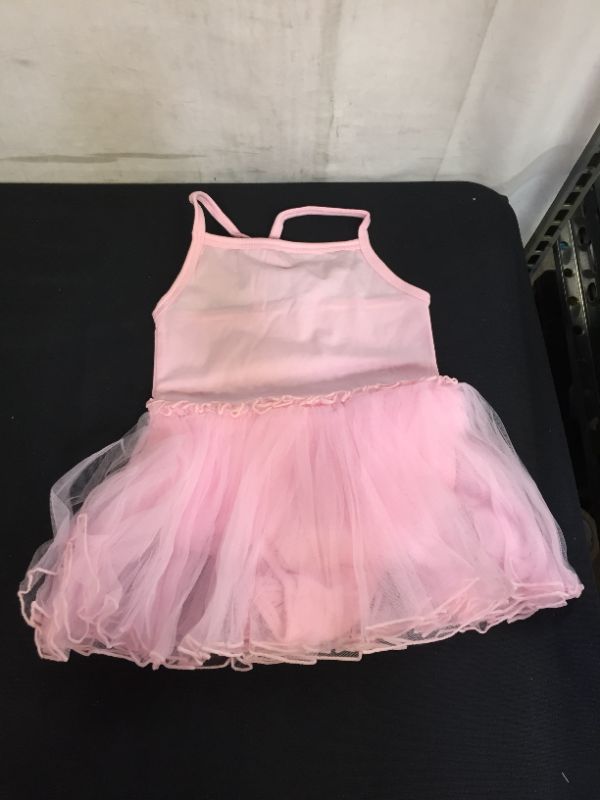 Photo 2 of LA Leotard Girls Skirted Dance Leotard | Spaghetti Straps and Tutu Skirt | for Dance, Tumbling, Ballet or Gymnastics (2 pink)