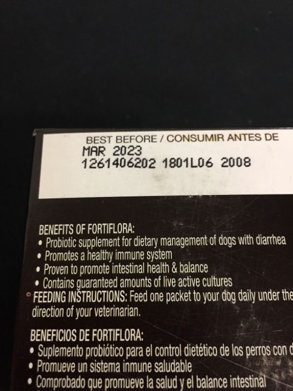 Photo 3 of Purina FortiFlora Probiotics for Dogs, Pro Plan Veterinary Supplements Powder Probiotic Dog Supplement – 30 ct. box best by 03.2023