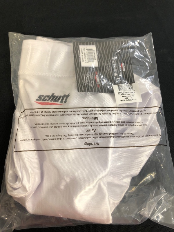 Photo 2 of Schutt Men's Football Pocket Polyester Practice Pants White Medium
size m