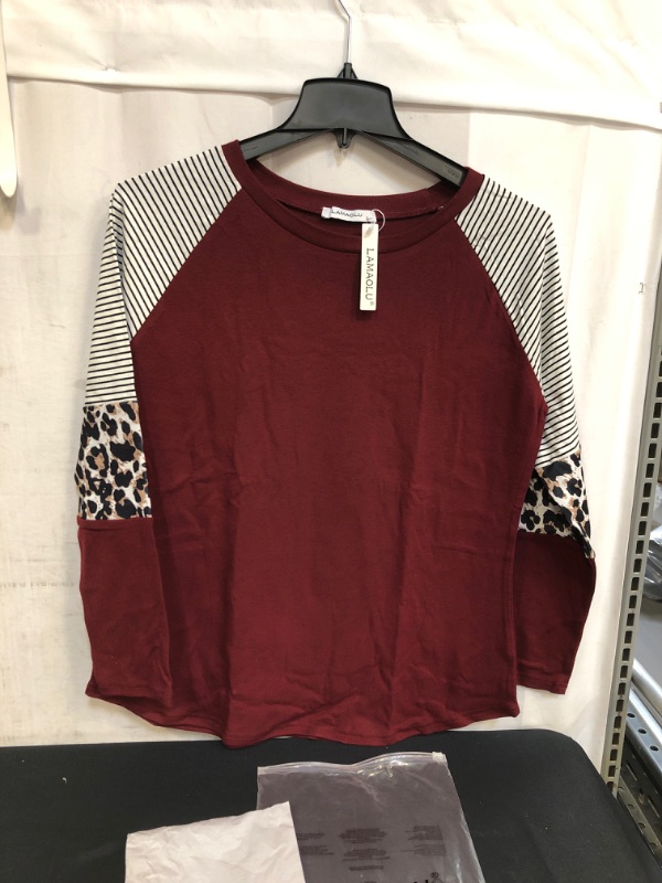 Photo 1 of WOMEN'S LONG SLEEVE SHIRT, BURGUNDY, SIZE L 