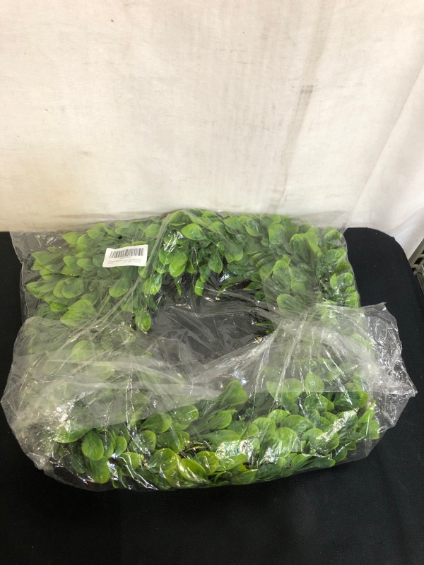 Photo 1 of  Artificial Green Leaves Wreath 16" Boxwood Wreath Farmhouse Greenery Wreath for Front Door Hanging Wall Window Party Decoration (16" Boxwood)