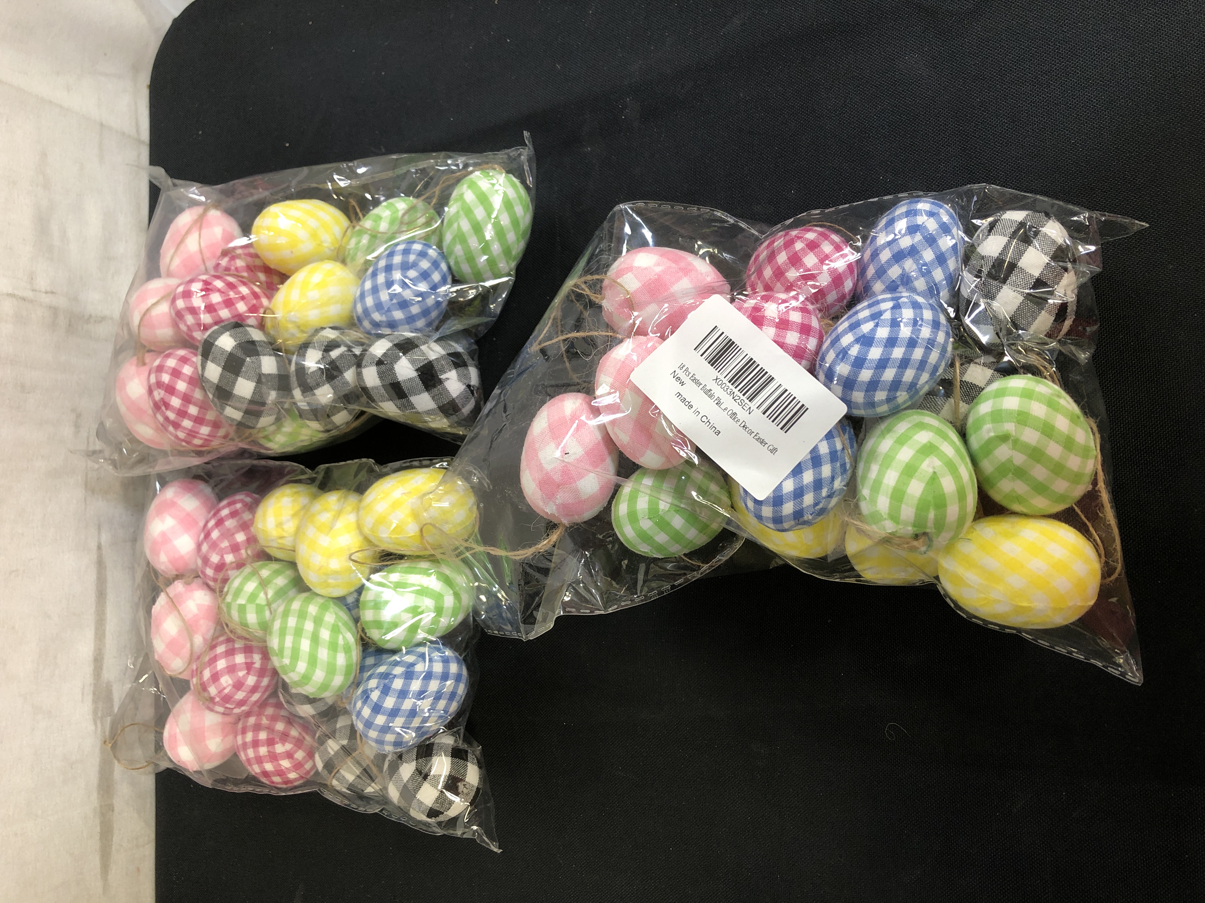 Photo 2 of 18Pcs Easter Buffalo Plaid Eggs Hanging Ornaments- Easter Decorations- Colorful Foam Decorative Eggs Baubles for Easter Tree Basket Filler- Spring Easter Party Farmhouse Home Office Decor Easter Gift
 3 COUNT