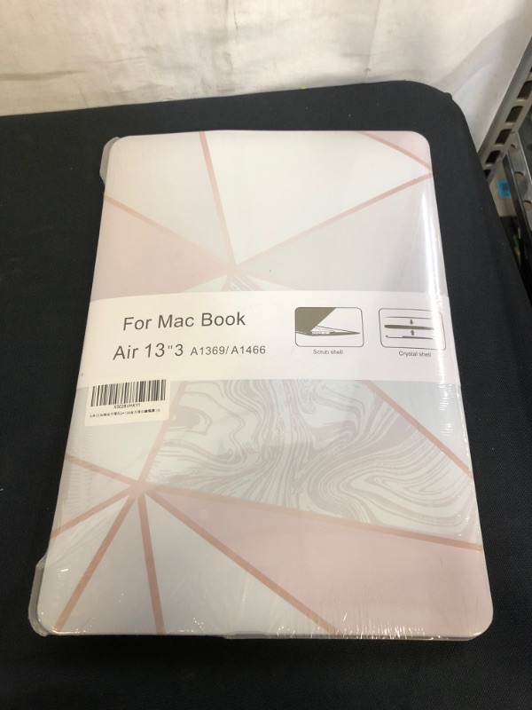 Photo 2 of KECC Compatible with MacBook Air 13 inch Case (2010-2017 Release) A1369/A1466 Protective Plastic Hard Shell (White Marble with Pink Grey 2)
