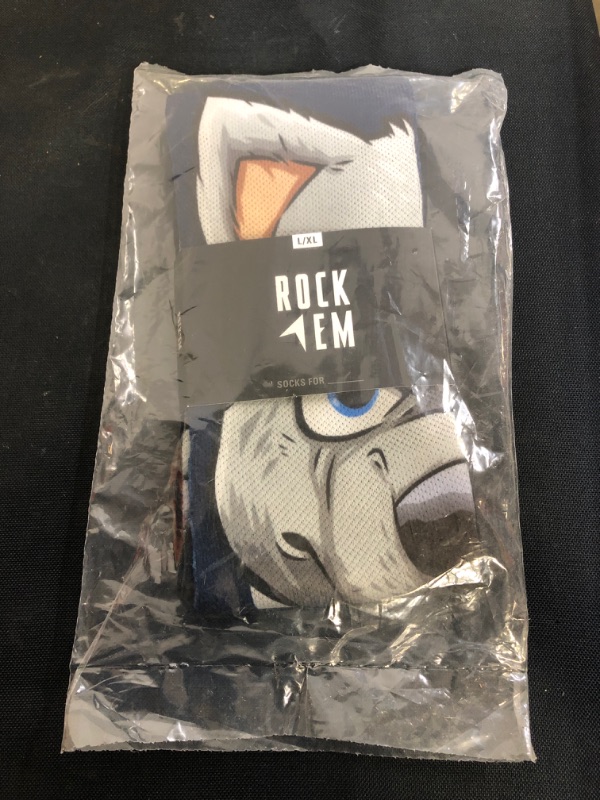 Photo 2 of Nevada Wolf Pack Rock Em Socks Mascot Crew Socks, SIZE L/XL
