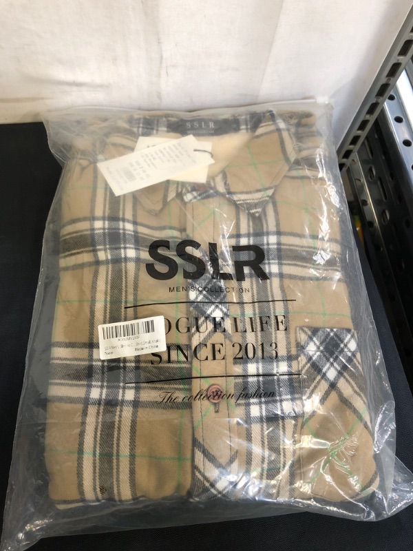 Photo 2 of SSLR Mens Plaid Shirt Fleece Lined Button Down Long Sleeve Flannel Shirt for Men, SIZE S