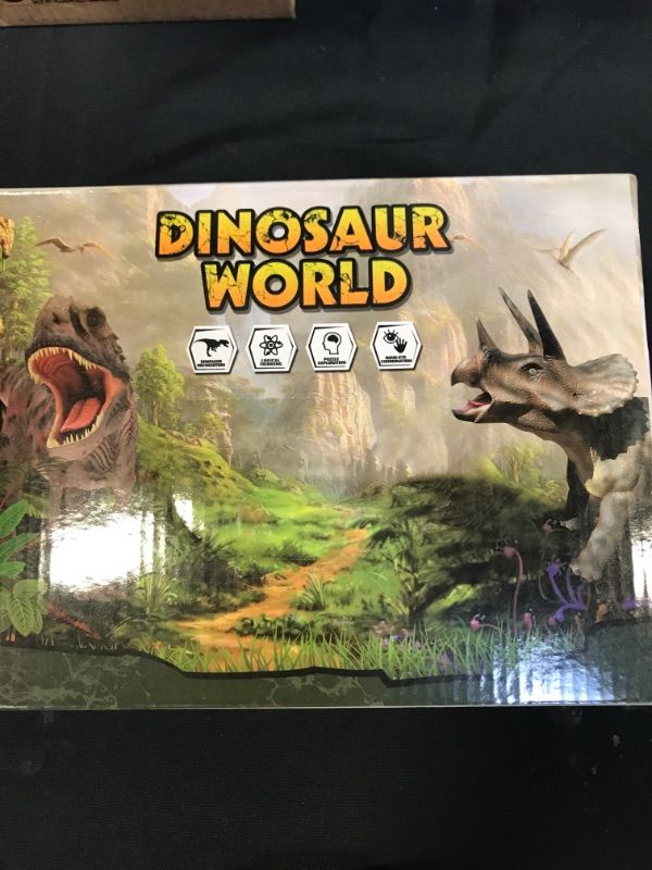 Photo 2 of Dinosaur Toys for Kids 3-5 with Activity Play Mat & Trees, Educational Realistic Dinosaur Play Set to Create a Dino World Including T-Rex, Triceratops, Velociraptor, Great Gift for Boys & Girls
