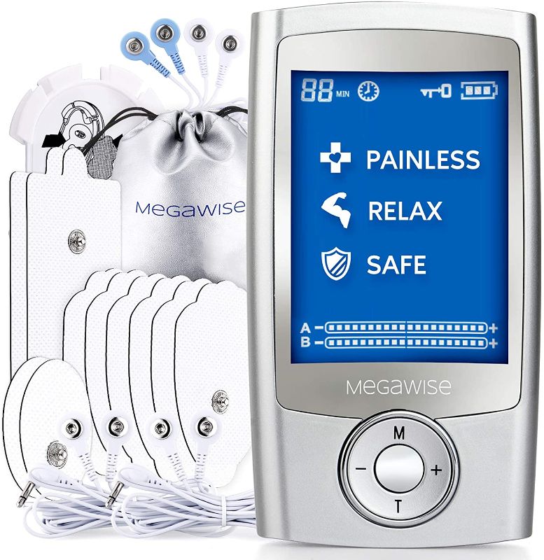 Photo 1 of MegaWise 48 Modes?24 * 2?with 10 Premium Pads EMS TENS Unit, Muscle Stimulator for Back Pain Relief Therapy,Dual Chanel for Home use, Gift for Mum and dad
