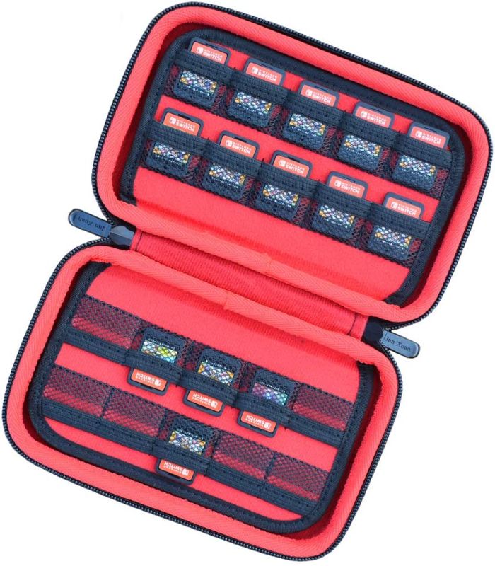 Photo 1 of Hard Game Card Holder Storage Case for Nintendo Switch Games, Switch Game Holders or PS Vita or SD Memory Card Case (Black/Red)
