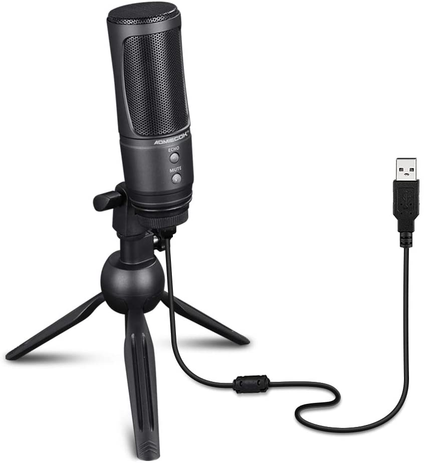 Photo 1 of USB Microphone, Metal Condenser Recording Microphone AM-10 USB Computer Cardioid Mic Podcast Condenser Microphone with Professional Sound Chipset for PC Karaoke, YouTube, Gaming Recording
