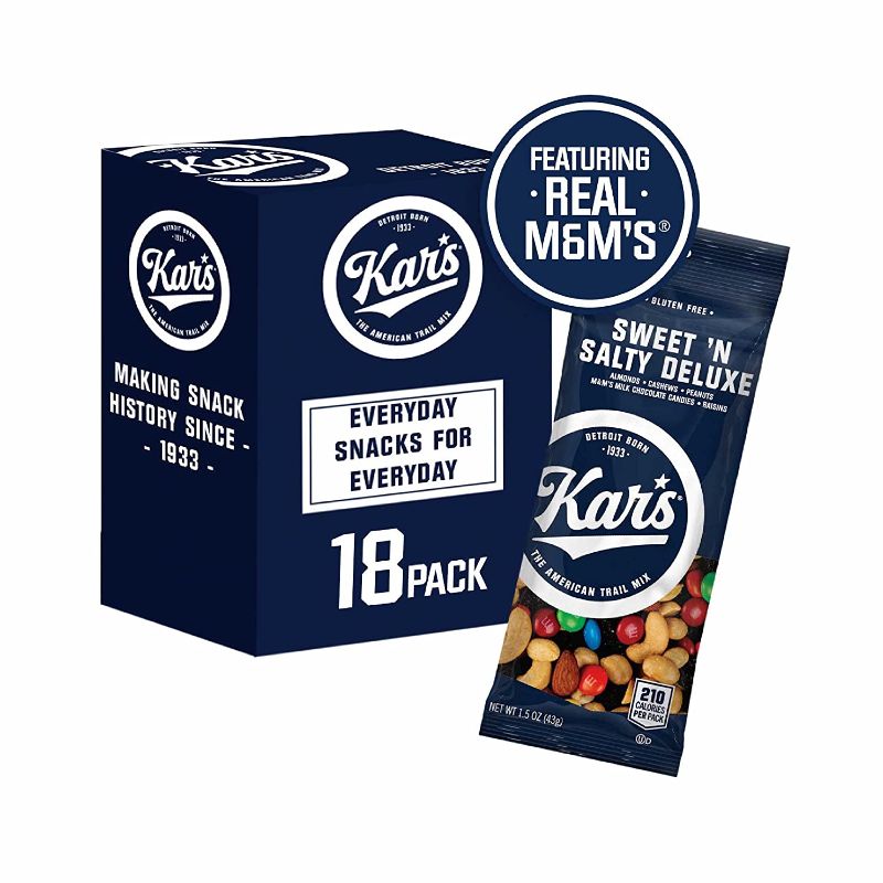 Photo 1 of Kar’s Nuts Sweet ‘N Salty Deluxe Trail Mix, 1.5 oz Individual Packs – Bulk Pack of 18, Gluten-Free Snacks Exp April 4 2022
