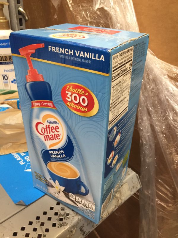 Photo 1 of Nestle Coffee mate Coffee Creamer, French Vanilla, Concentrated Liquid Pump Bottle, Non Dairy, No Refrigeration, 50.7 Ounces
Best By:Feb 2022
